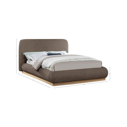 Rigby Brown Linen Textured Fabric King Bed