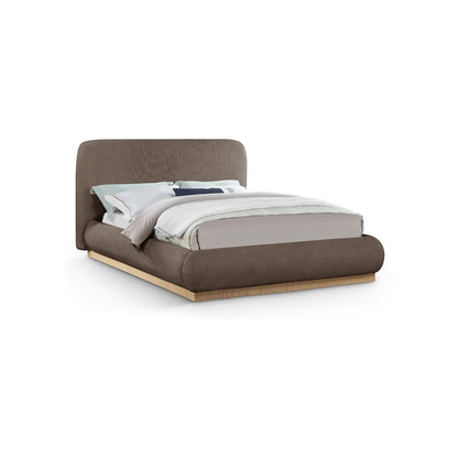 Rigby Brown Linen Textured Fabric King Bed