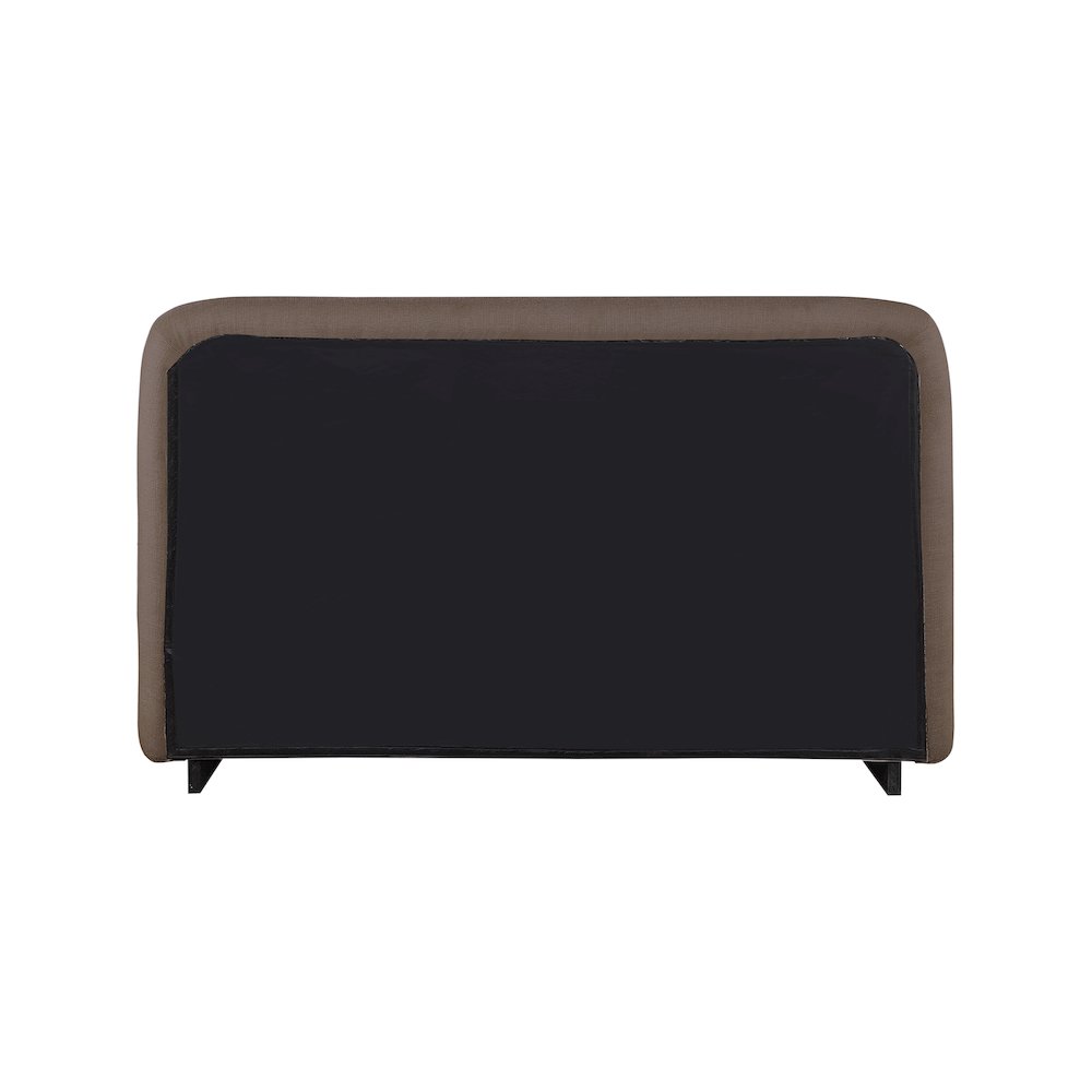 Rigby Brown Linen Textured Fabric King Bed