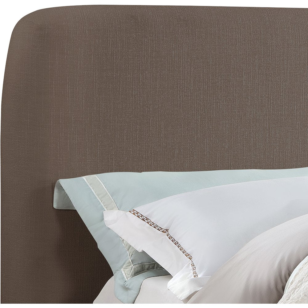 Rigby Brown Linen Textured Fabric King Bed