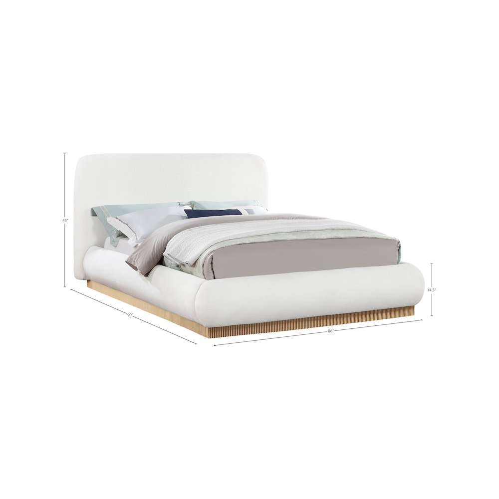 Rigby Cream Linen Textured Fabric King Bed