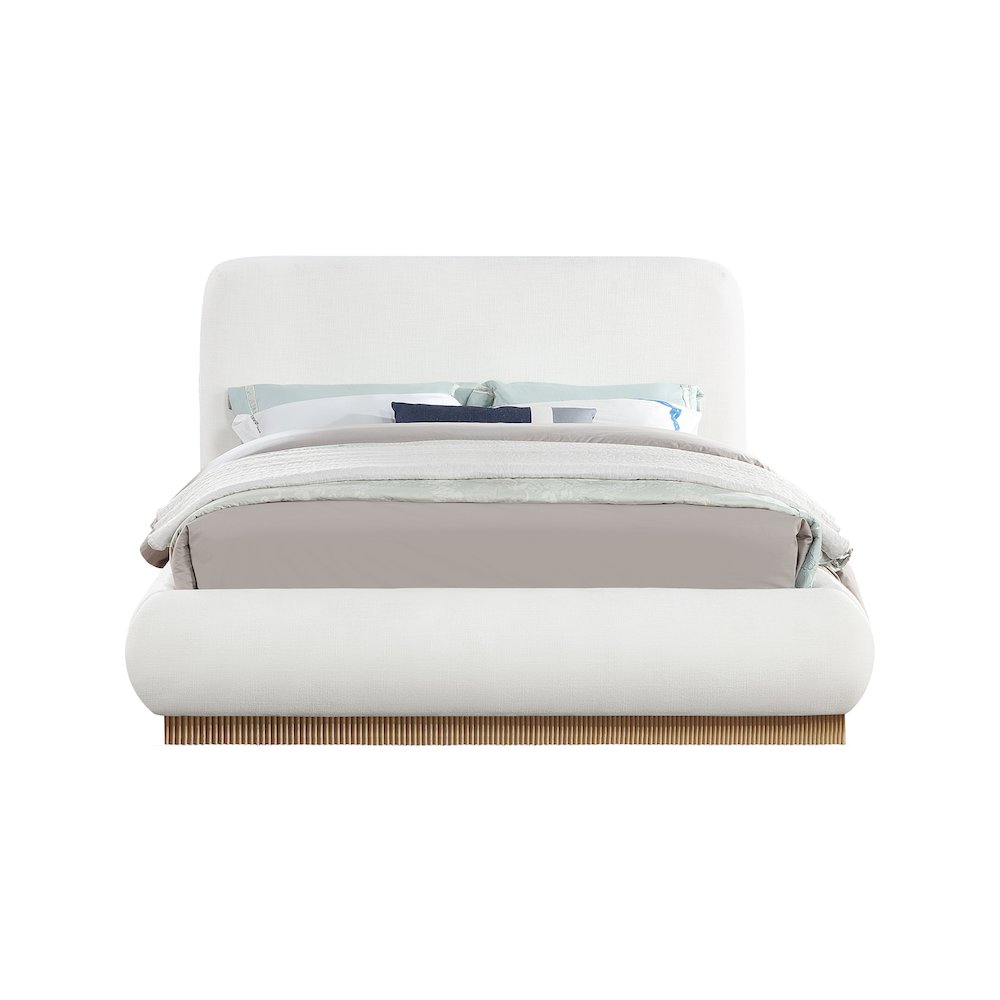 Rigby Cream Linen Textured Fabric King Bed