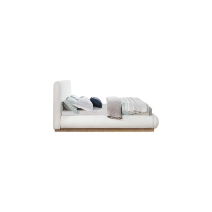Rigby Cream Linen Textured Fabric King Bed