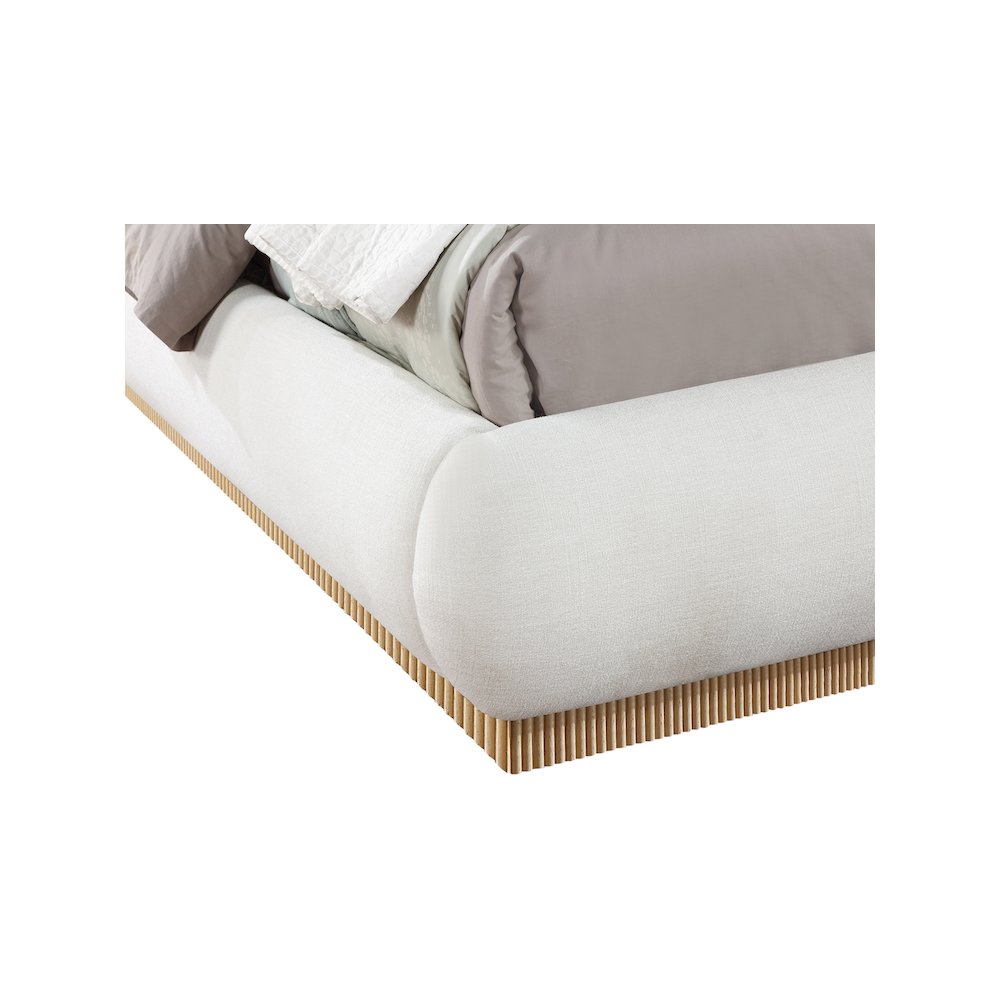 Rigby Cream Linen Textured Fabric King Bed