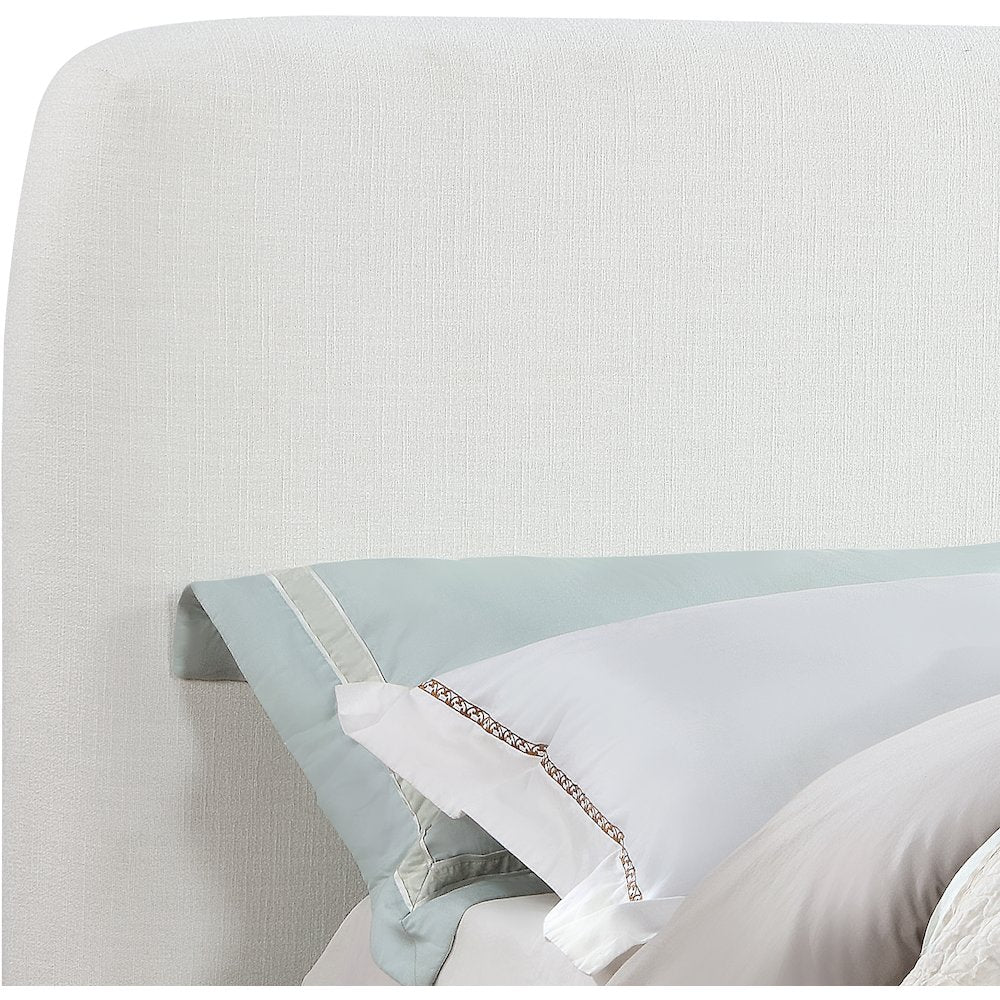 Rigby Cream Linen Textured Fabric King Bed