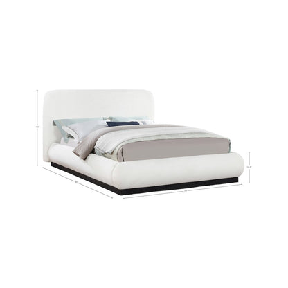 Rigby Cream Linen Textured Fabric Queen Bed