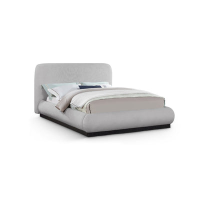 Rigby Grey Linen Textured Fabric King Bed