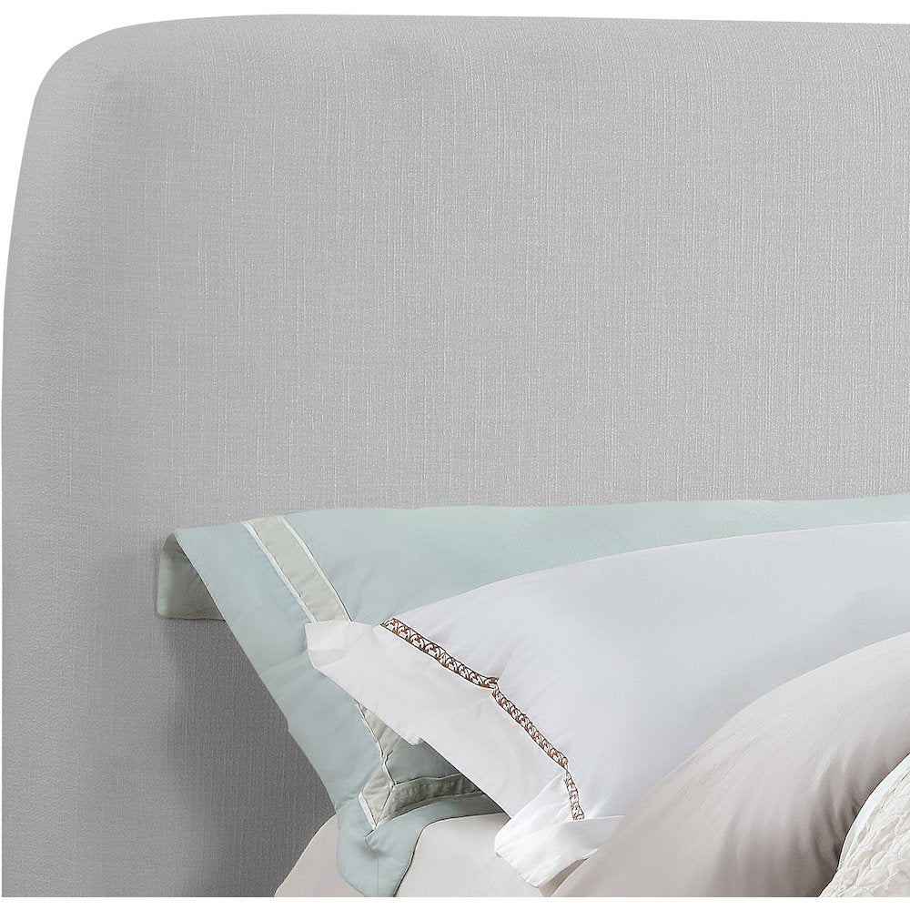 Rigby Grey Linen Textured Fabric King Bed