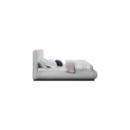 Rigby Grey Linen Textured Fabric Queen Bed
