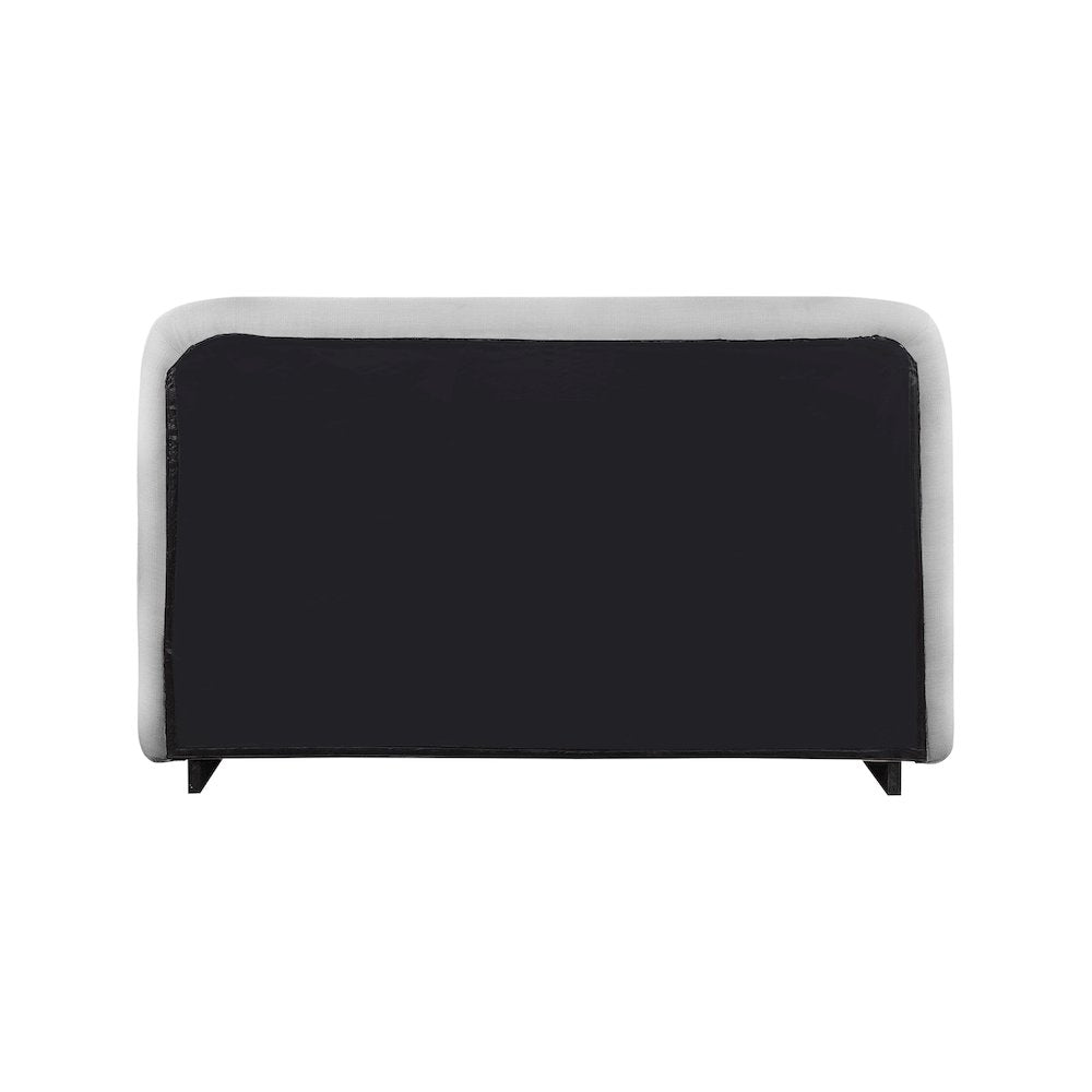 Rigby Grey Linen Textured Fabric Queen Bed