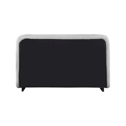 Rigby Grey Linen Textured Fabric Queen Bed