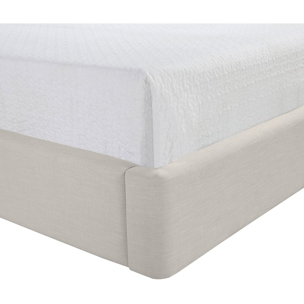 Kendall Beige Linen Textured Fabric Upholstered Full Bed