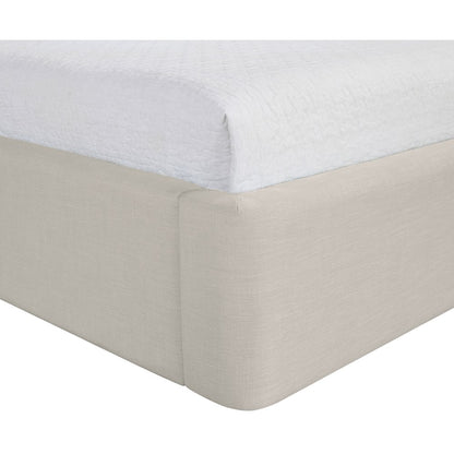 Kendall Beige Linen Textured Fabric Upholstered Twin Bed