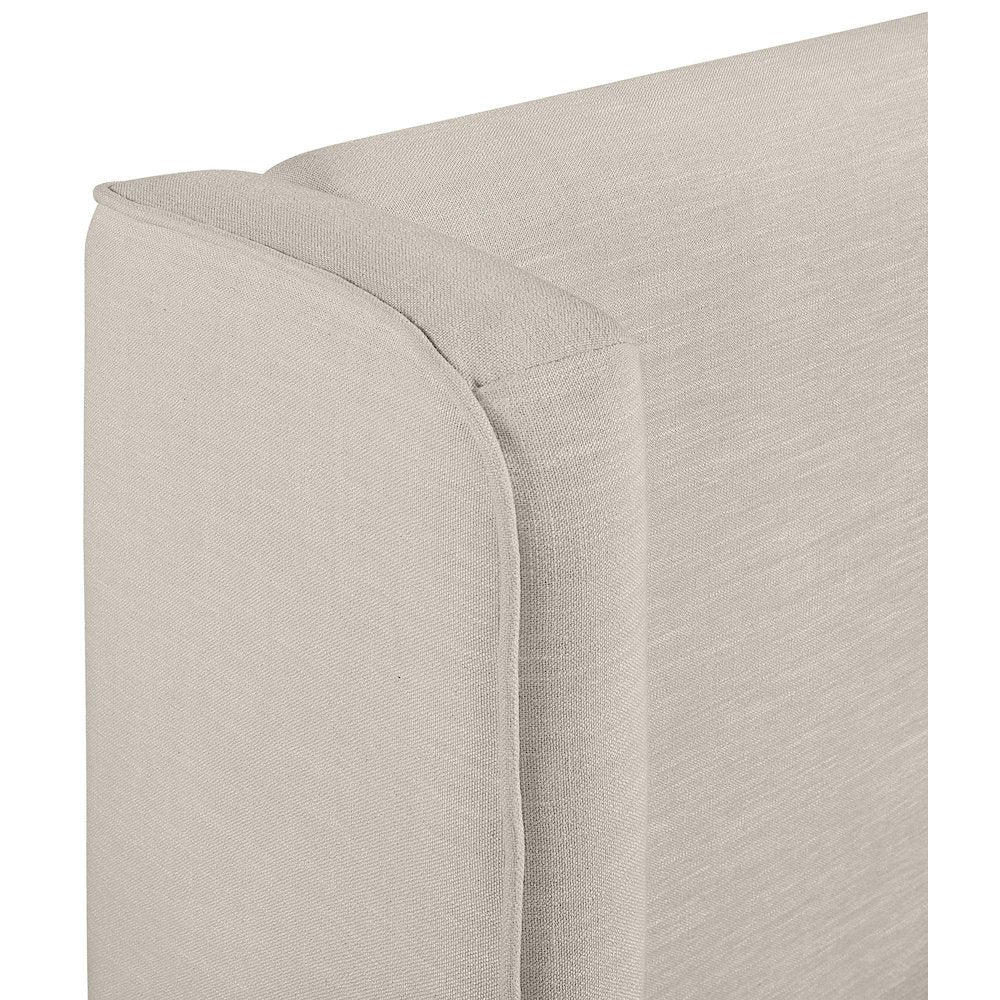 Kendall Beige Linen Textured Fabric Upholstered Twin Bed