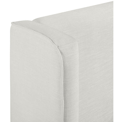 Kendall Cream Linen Textured Fabric Upholstered Full Bed