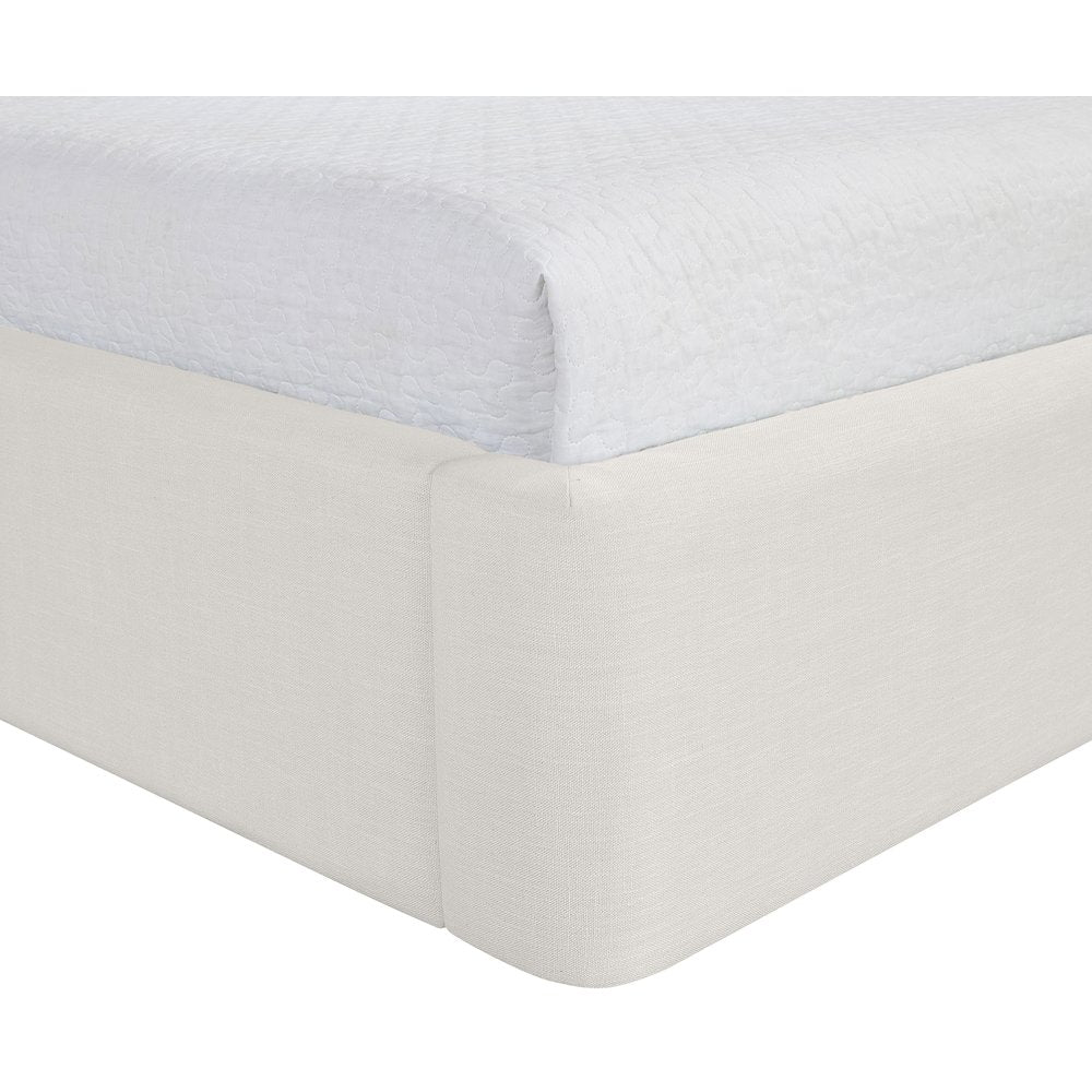 Kendall Cream Linen Textured Fabric Upholstered King Bed