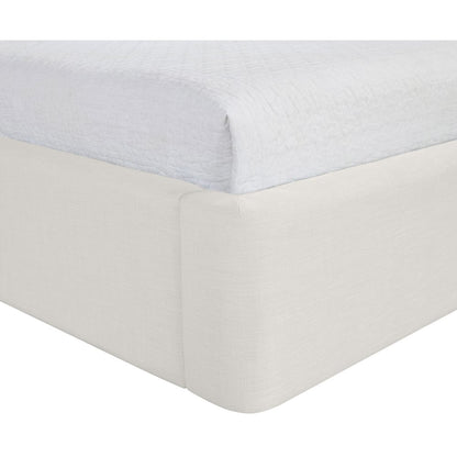 Kendall Cream Linen Textured Fabric Upholstered King Bed
