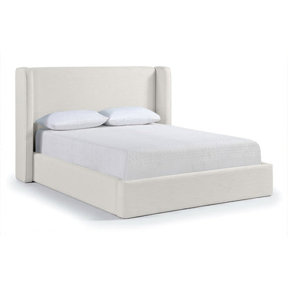 Kendall Cream Linen Textured Fabric Upholstered Queen Bed