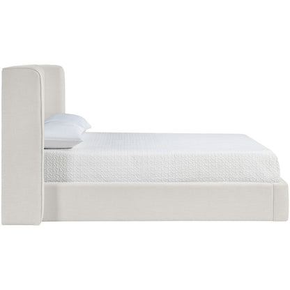 Kendall Cream Linen Textured Fabric Upholstered Queen Bed
