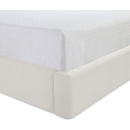 Kendall Cream Linen Textured Fabric Upholstered Twin Bed