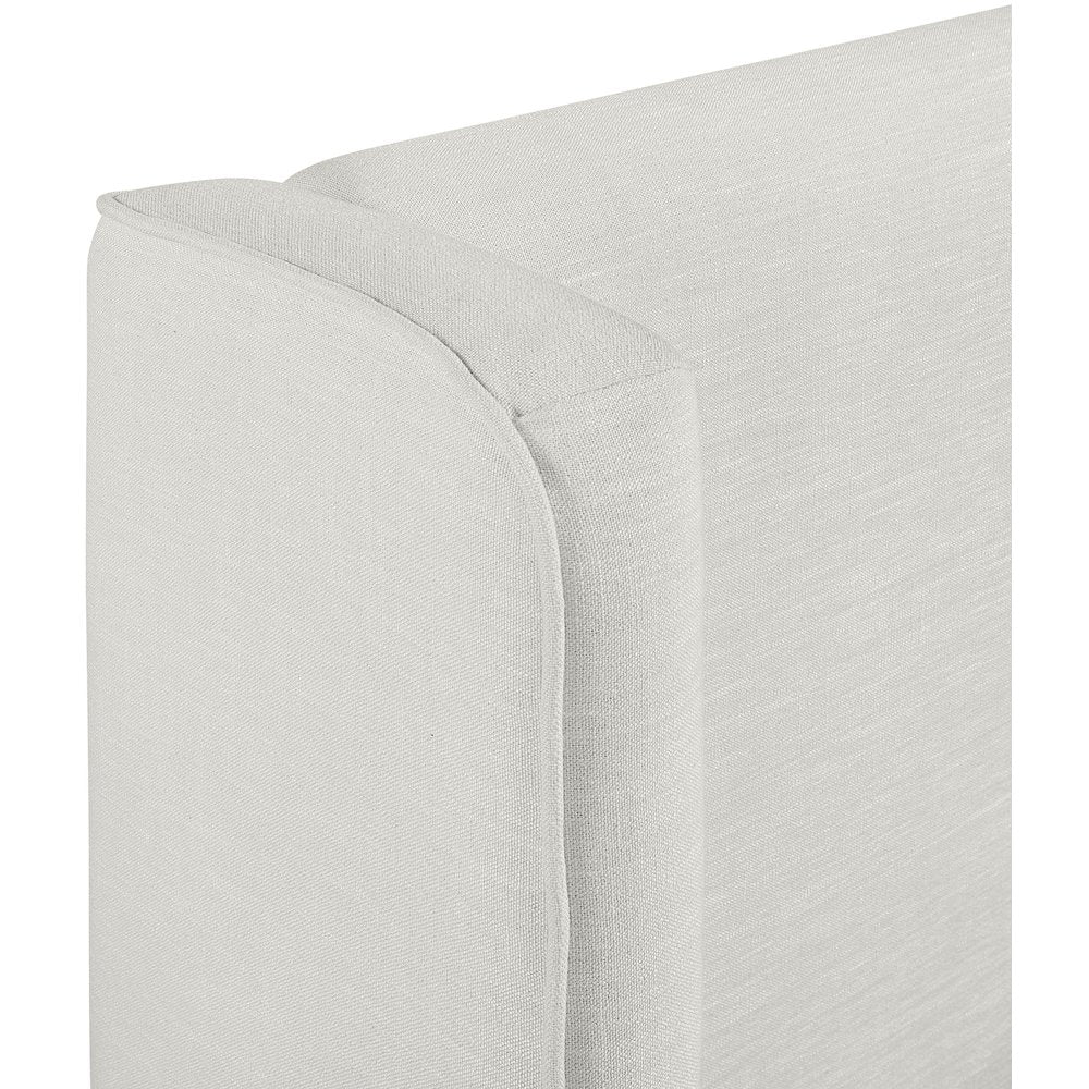 Kendall Cream Linen Textured Fabric Upholstered Twin Bed