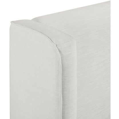 Kendall Cream Linen Textured Fabric Upholstered Twin Bed
