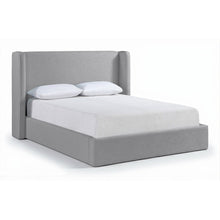 Kendall Grey Linen Textured Fabric Upholstered Queen Bed