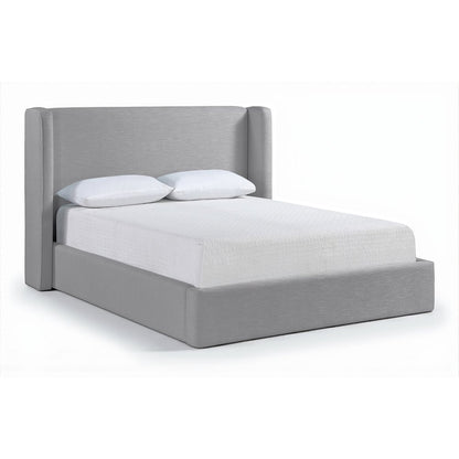 Kendall Grey Linen Textured Fabric Upholstered Queen Bed