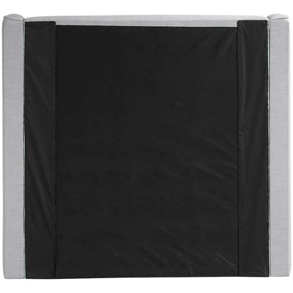 Kendall Grey Linen Textured Fabric Upholstered Twin Bed