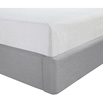 Kendall Grey Linen Textured Fabric Upholstered Twin Bed