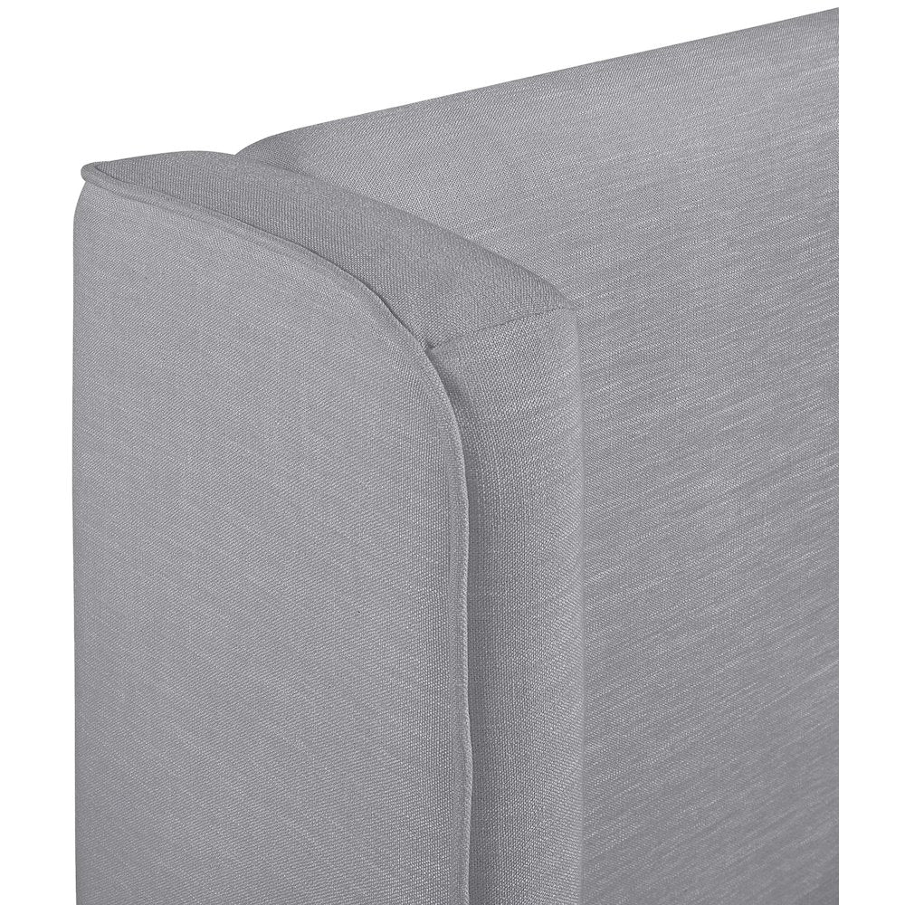 Kendall Grey Linen Textured Fabric Upholstered Twin Bed