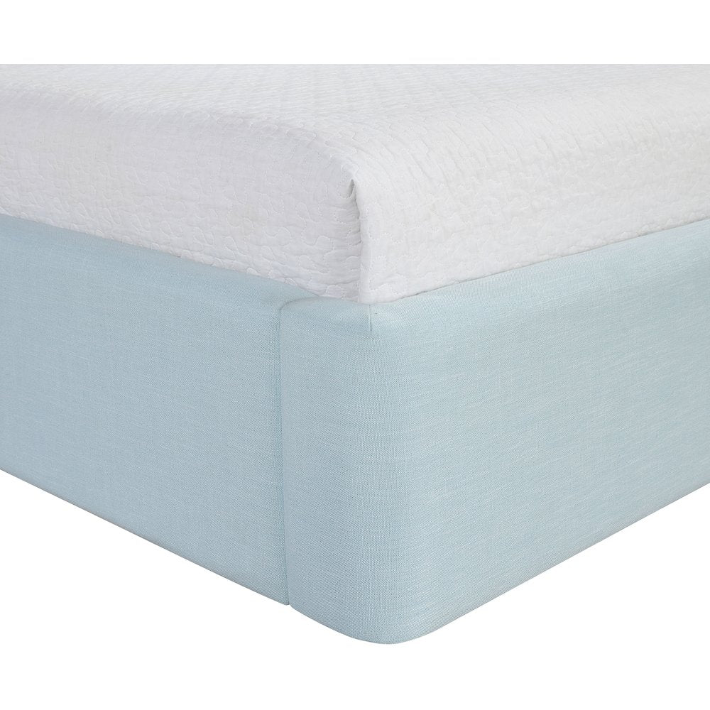 Kendall Light Blue Linen Textured Fabric Upholstered Full Bed