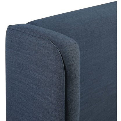 Kendall Navy Linen Textured Fabric Upholstered King Bed
