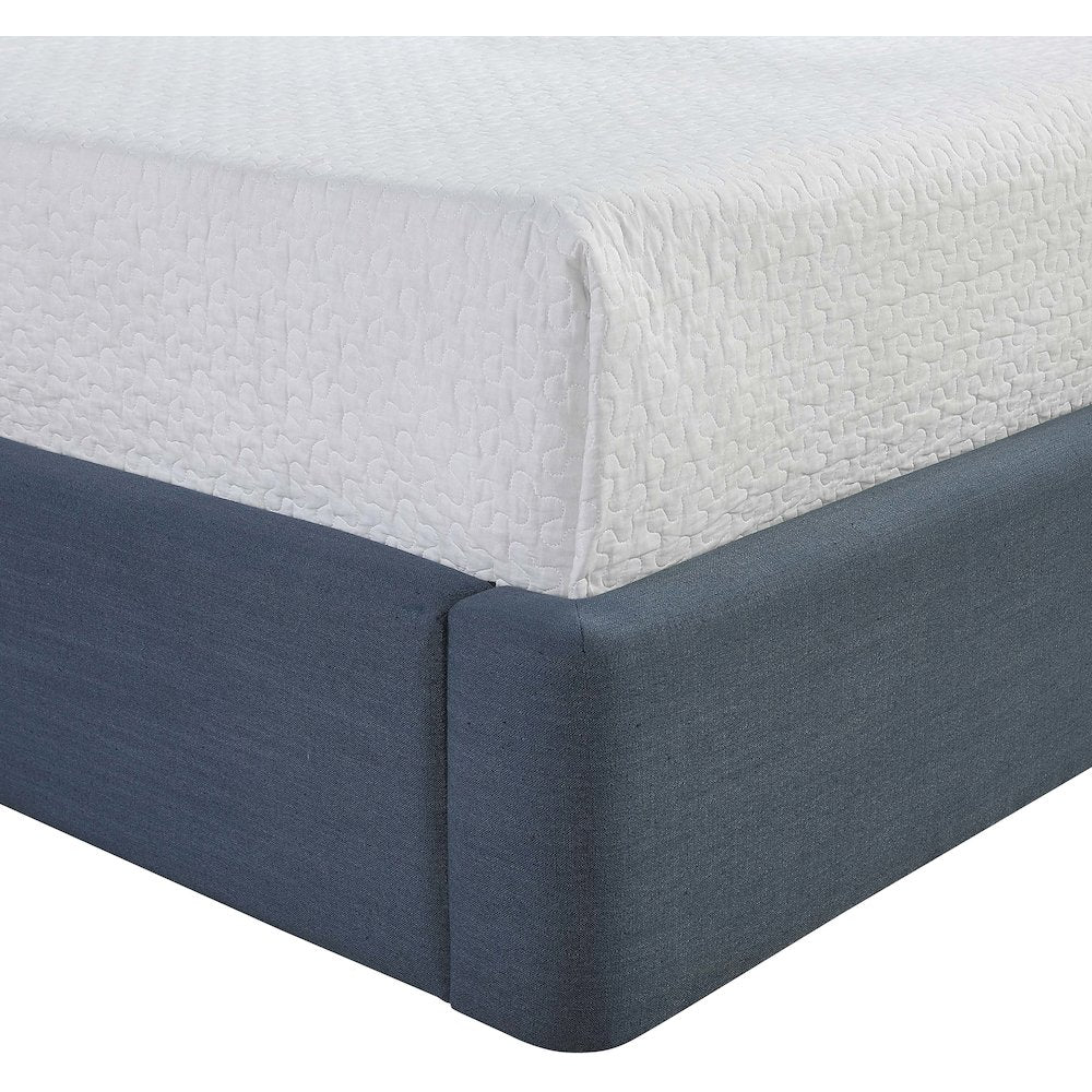 Kendall Navy Linen Textured Fabric Upholstered Queen Bed