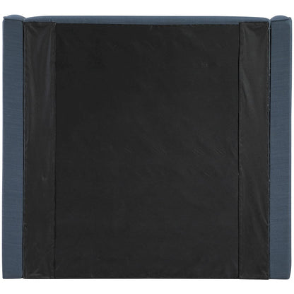 Kendall Navy Linen Textured Fabric Upholstered Twin Bed