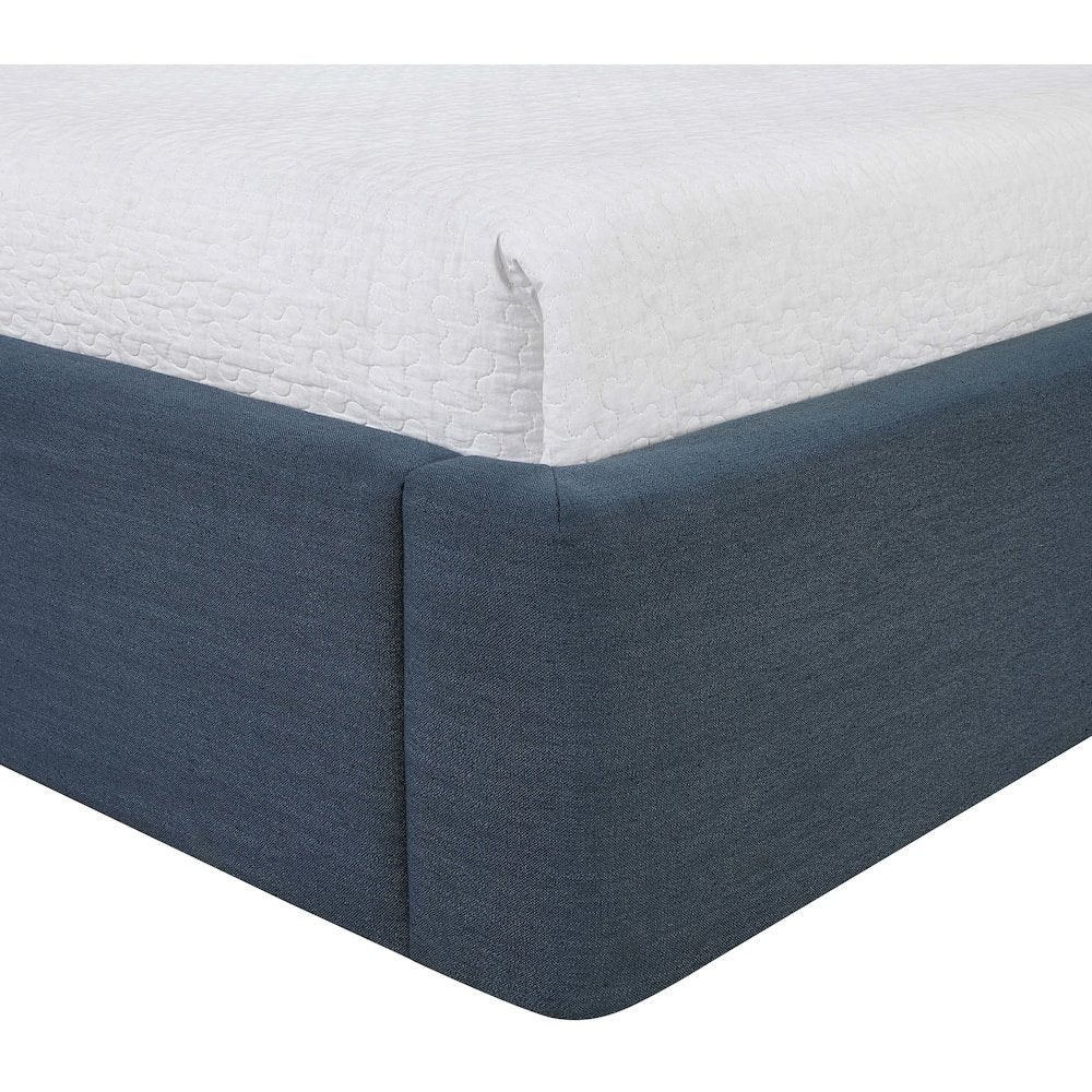 Kendall Navy Linen Textured Fabric Upholstered Twin Bed