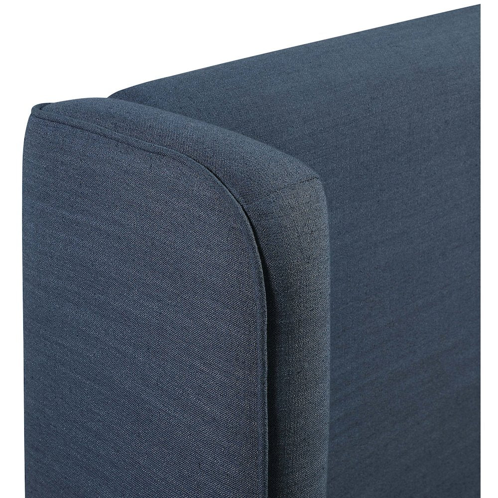 Kendall Navy Linen Textured Fabric Upholstered Twin Bed