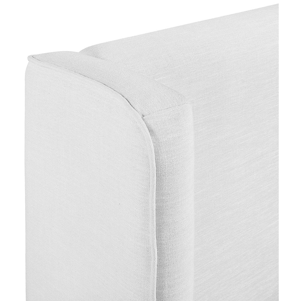 Kendall White Linen Textured Fabric Upholstered Queen Bed