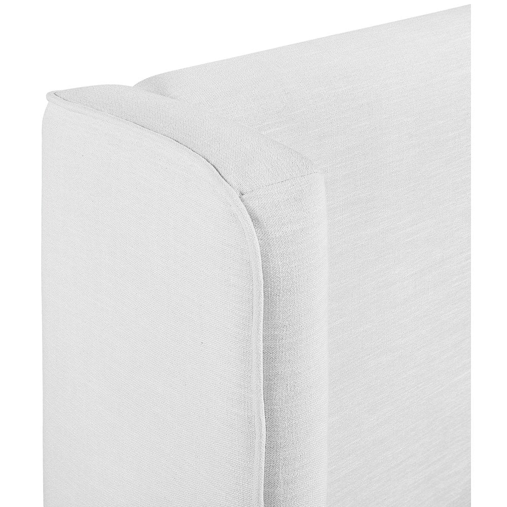 Kendall White Linen Textured Fabric Upholstered Twin Bed