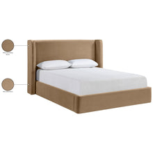 Kendall Beige Velvet Upholstered King Bed