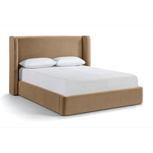 Kendall Beige Velvet Upholstered Queen Bed