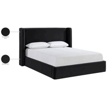 Kendall Black Velvet Upholstered Full Bed