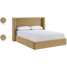 Kendall Camel Velvet Upholstered King Bed
