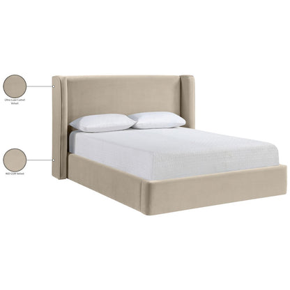 Kendall Cream Velvet Upholstered Full Bed