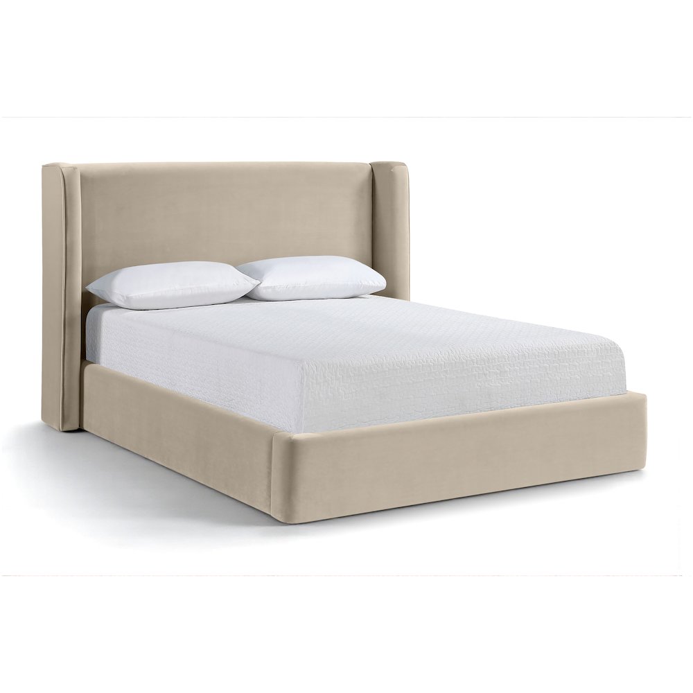 Kendall Cream Velvet Upholstered King Bed