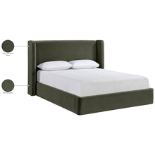 Kendall Green Velvet Upholstered Full Bed