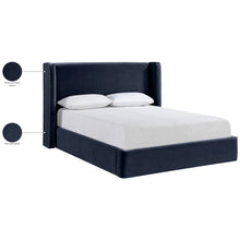 Kendall Navy Velvet Upholstered Full Bed