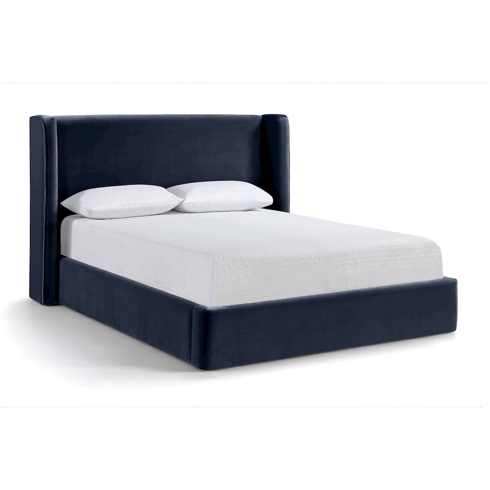 Kendall Navy Velvet Upholstered Full Bed