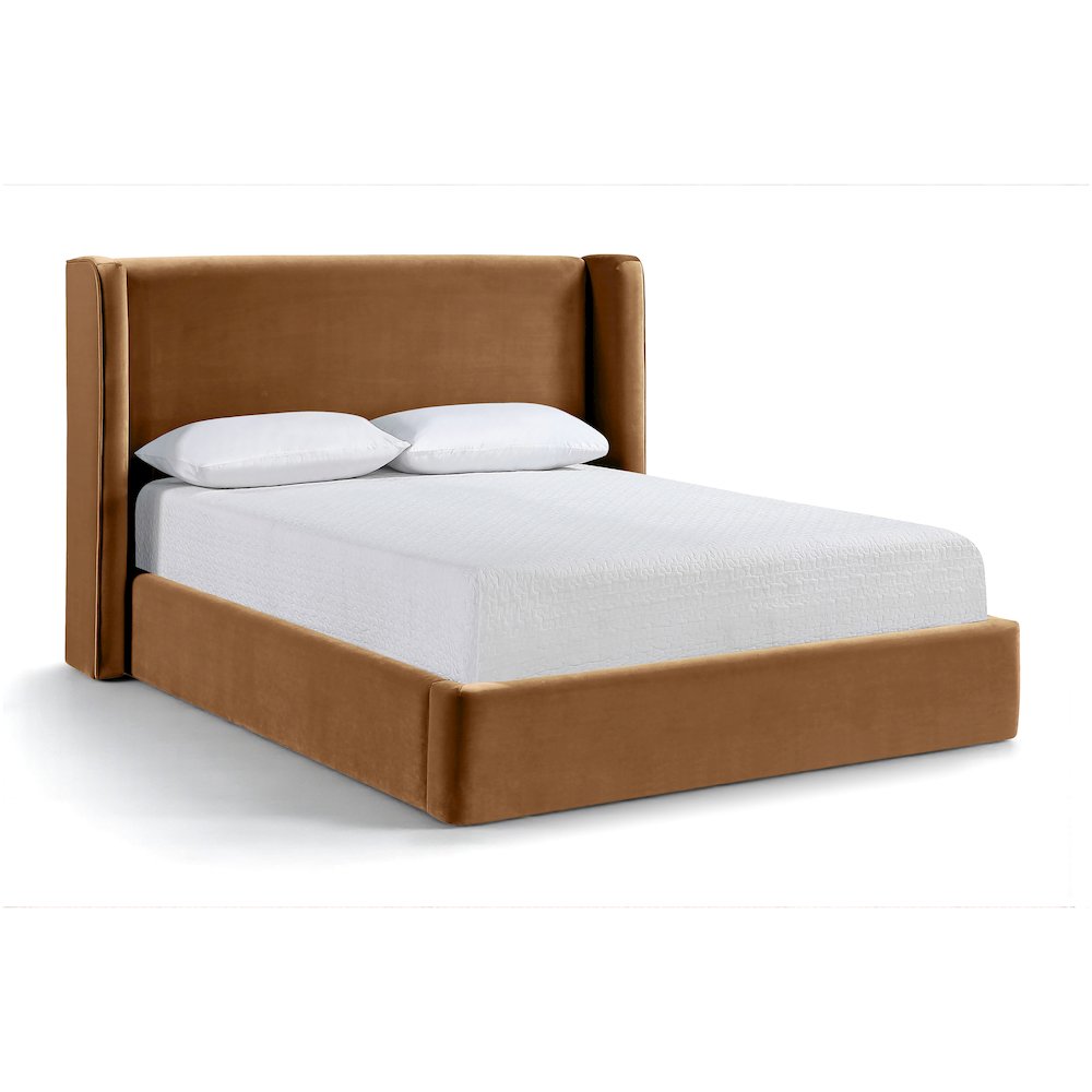 Kendall Saddle Velvet Upholstered Full Bed