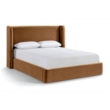 Kendall Saddle Velvet Upholstered King Bed